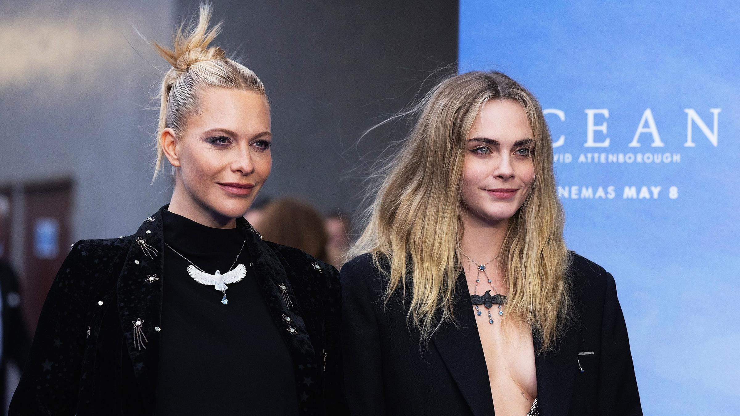 Zur Weltpremiere von "Ocean", der neuen Doku von Naturfilmer David Attenborough, kamen die Schwestern Cara und Poppy Delevingne.