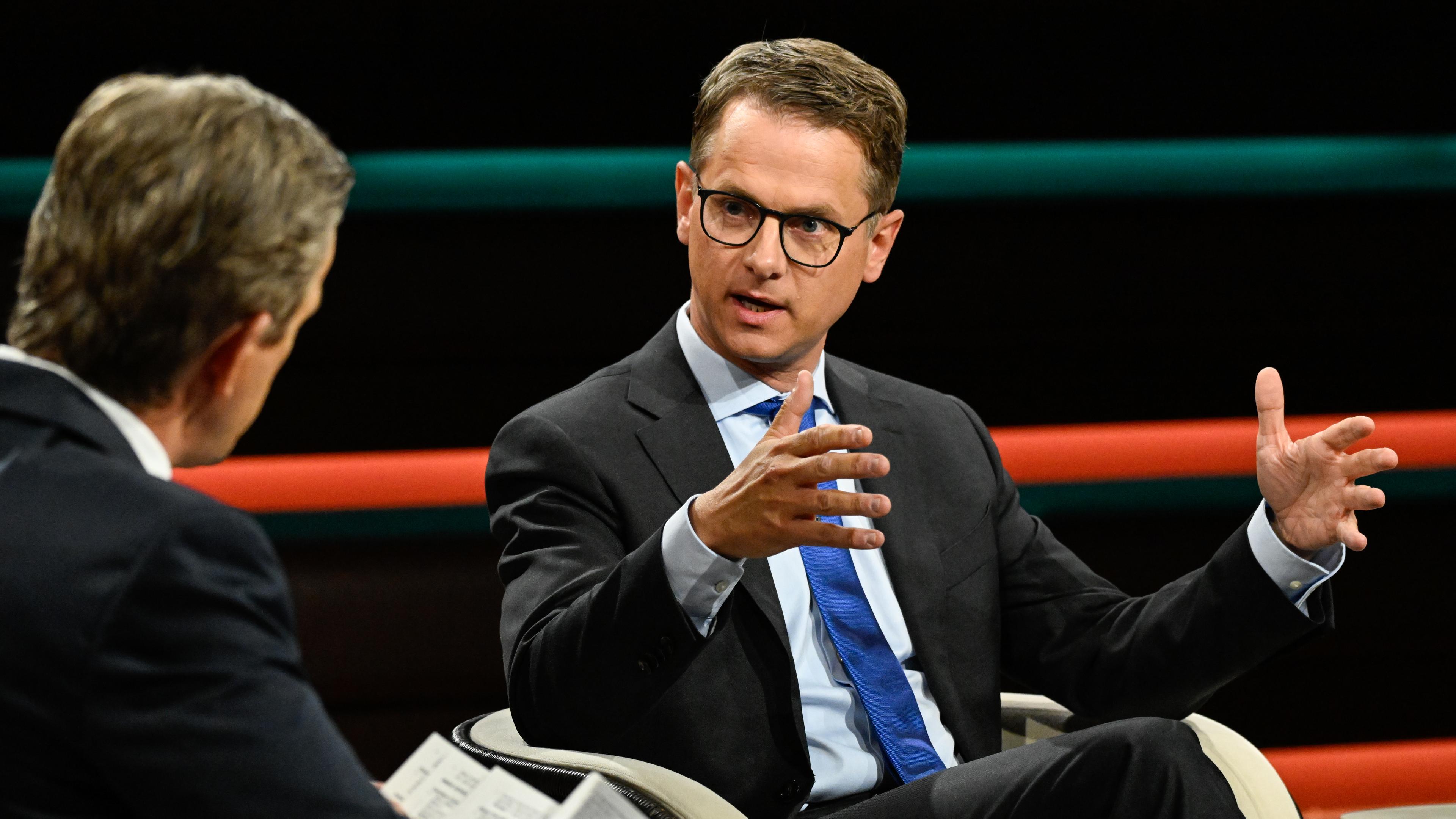 CDU-Generalsekretär Carsten Linnemann in der Sendung "Markus Lanz" am 17. Juli 2024.