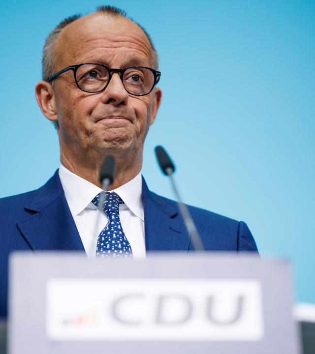 German Chancellor Merz attends press conference at the CDU headquarters in Berlin