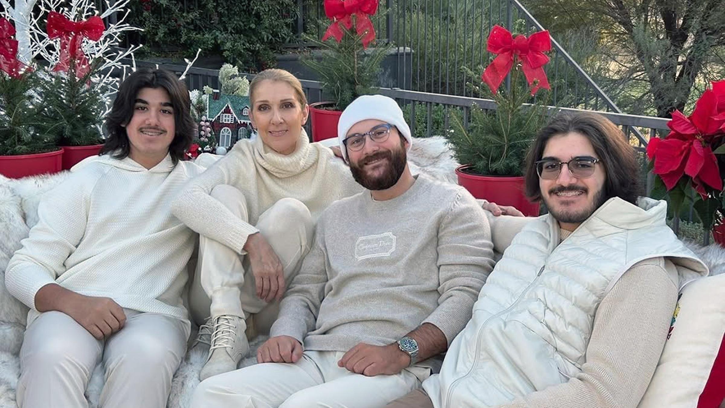 Celine Dion mit ihren drei Söhnen