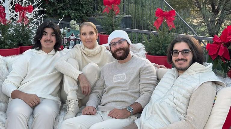 Celine Dion mit ihren drei Söhnen