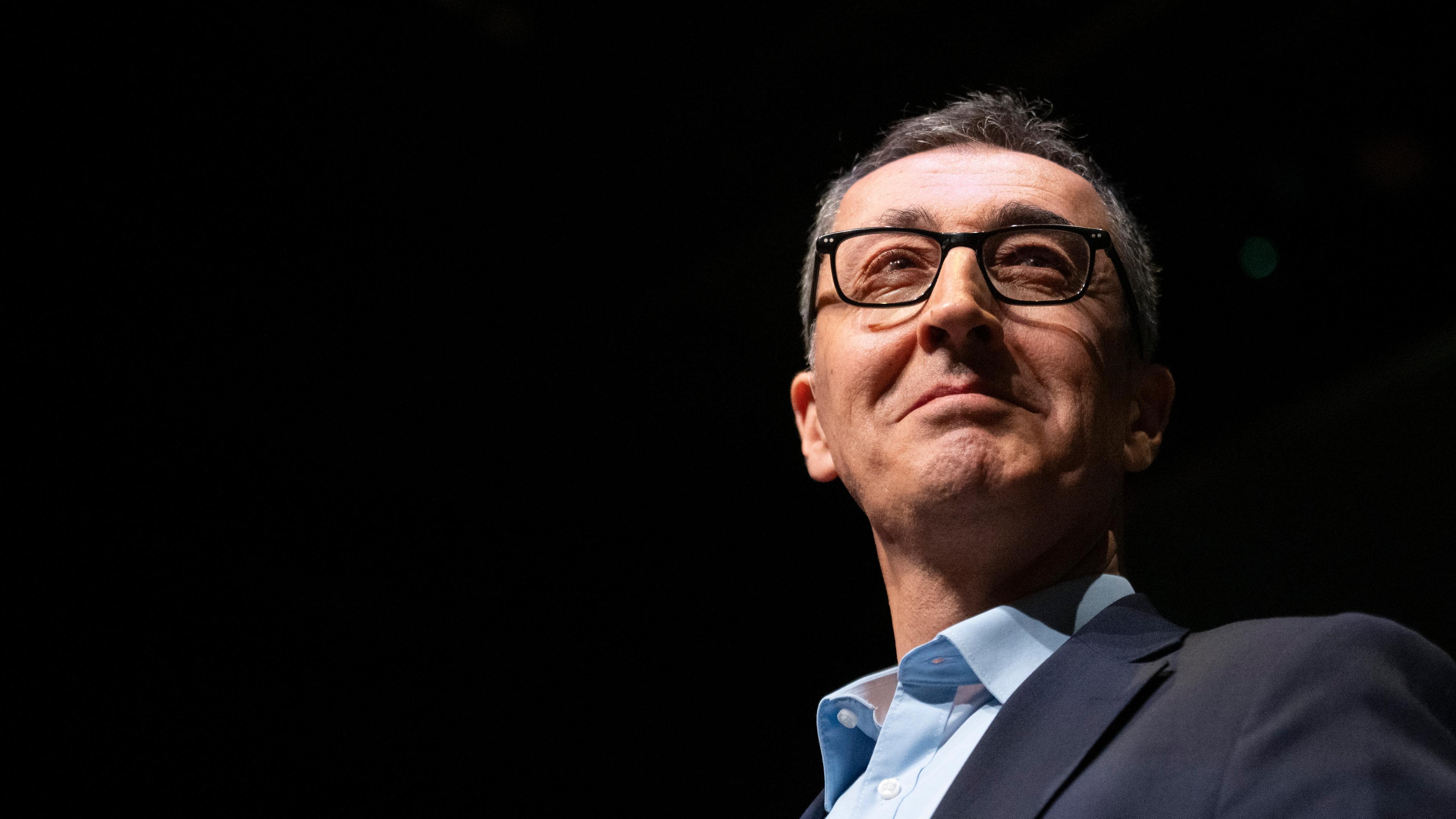 Cem Özdemir (Bündnis 90/Die Grünen) nach seiner Rede beim Landesparteitag der Grünen in Baden-Württemberg am 24.05.2025.