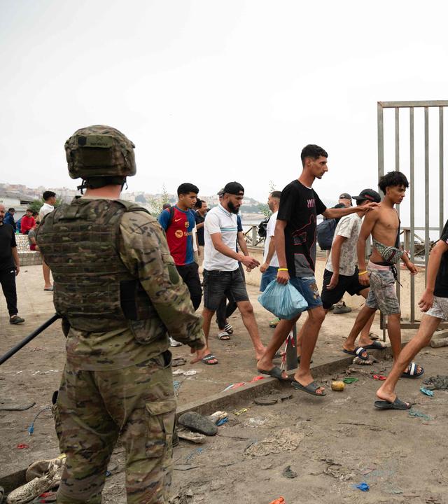 Migranten in der spanischen Exklave Ceuta.
