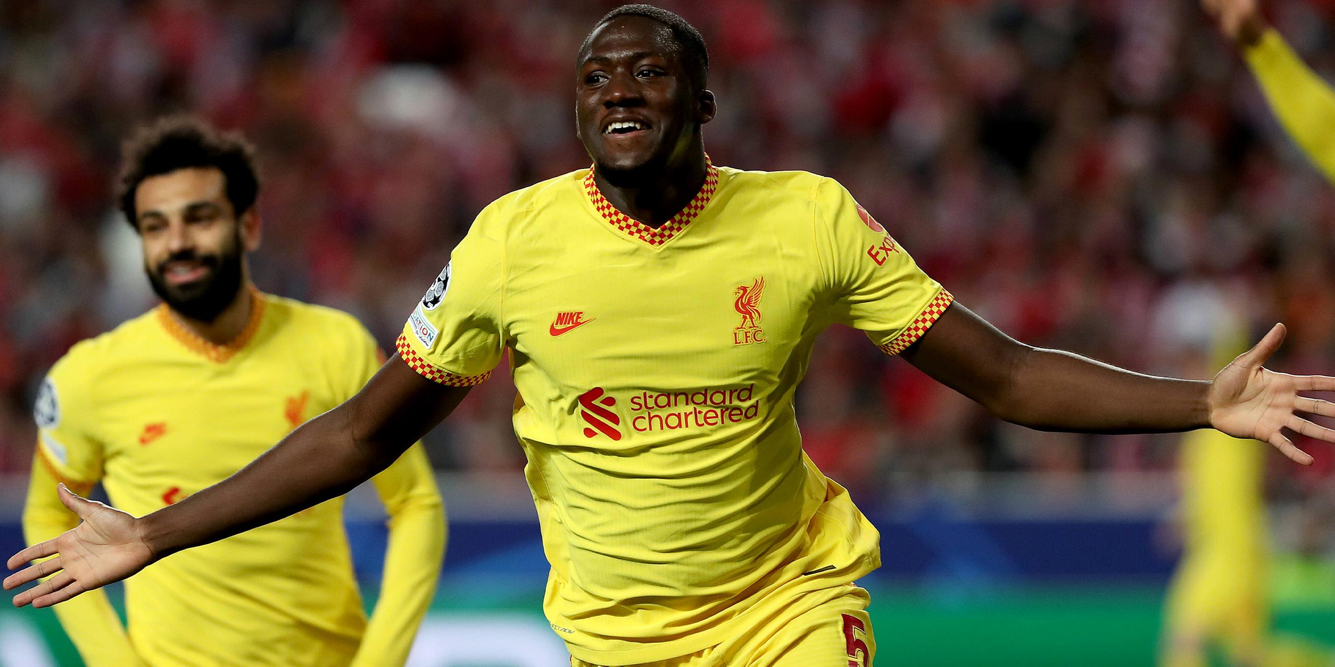 Liverpools Ibrahima Konate jubelt.