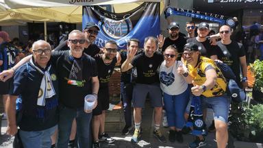 Fans von Inter Mailand bereiten sich für das Finale der Champions League vor.