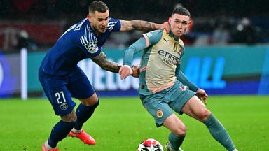 Phil Foden und Lucas Hernández bei der Champions-League-Partie zwischen Manchester City und Paris Saint-Germain im Januar 2025.