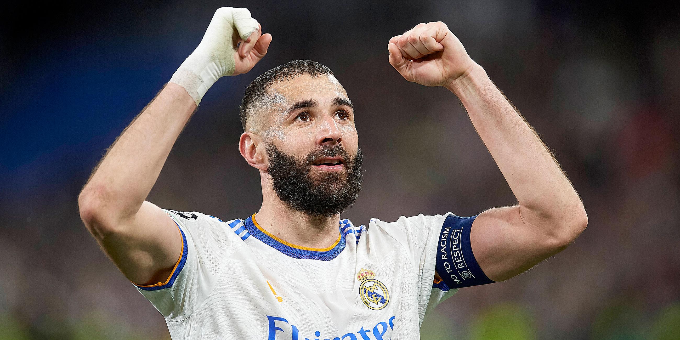 Real Madrids Karim Benzema beim Spiel Real Madrid gegen Paris Saint-Germain am 09.03.2022.