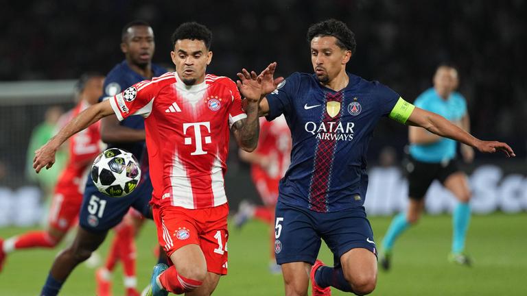 Luis Diaz und Marquinhos am 28.04.26