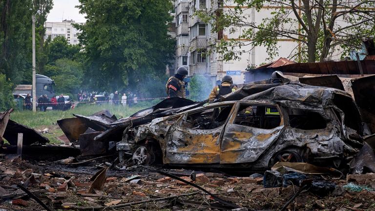 Zerstörung nach russischen Angriffen in Charkiw