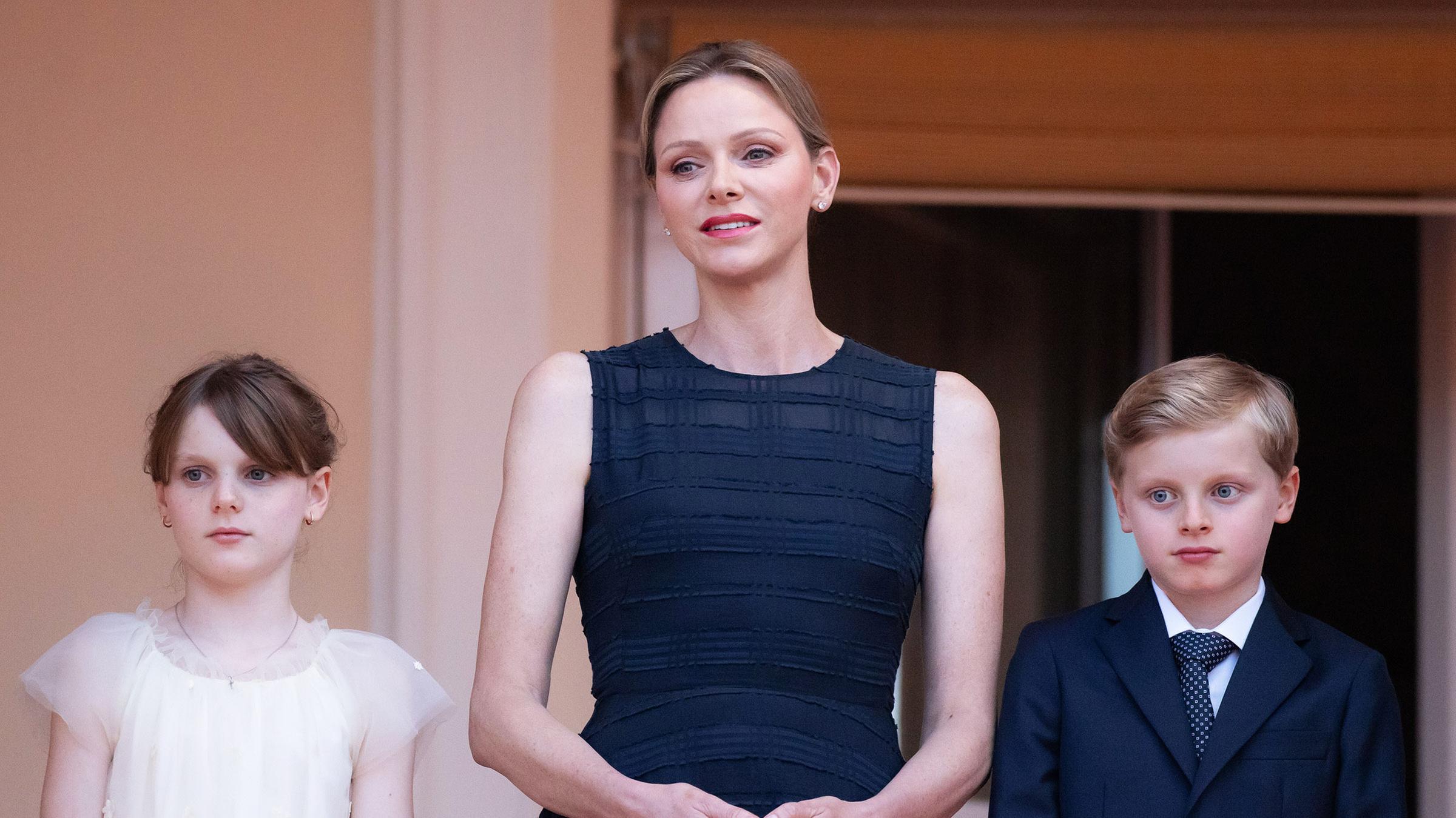 Charlène von Monaco mit ihren Kinder Prinz Jacques und Prinzessin Charlene.