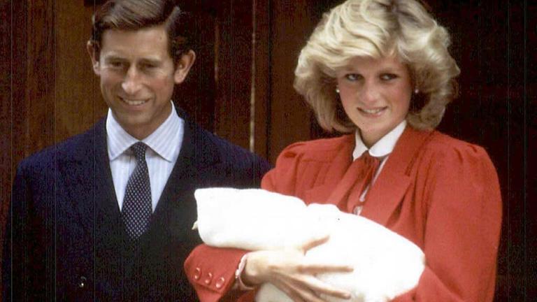 Prinz Charles und Diana mit ihrem ersten Sohn Prinz Harry