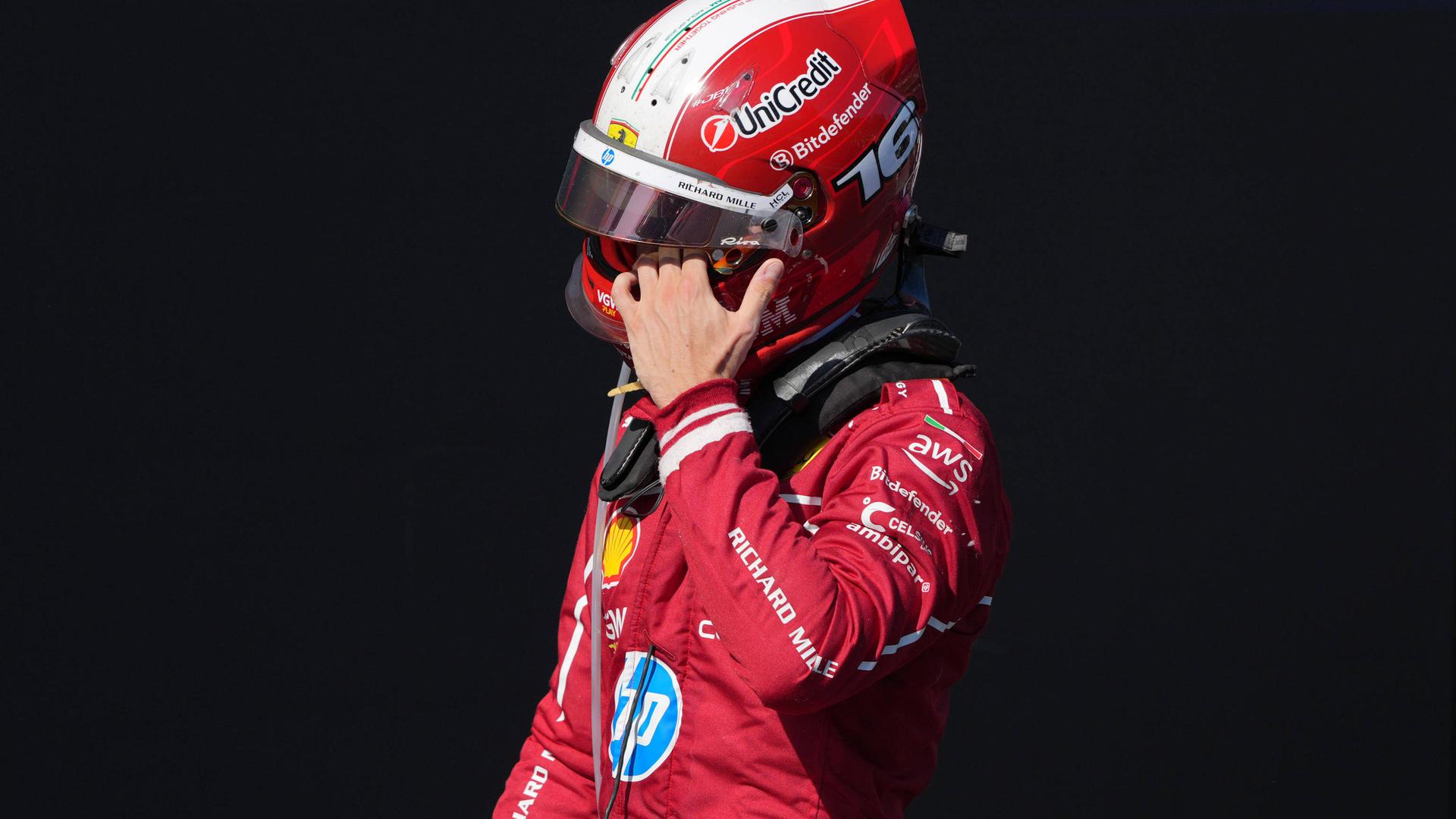 Charles Leclerc von Monaco und Scuderia Ferrari HP am Ende des Formel 1.