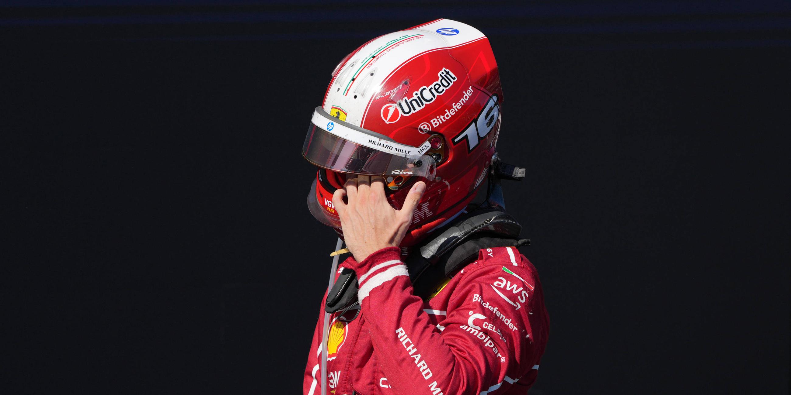 Charles Leclerc von Monaco und Scuderia Ferrari HP am Ende des Formel 1.