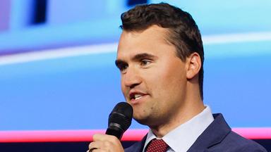 Turning Point Action founder Charlie Kirk speaks on stage during "Turning Point's The Peoples Convention"
