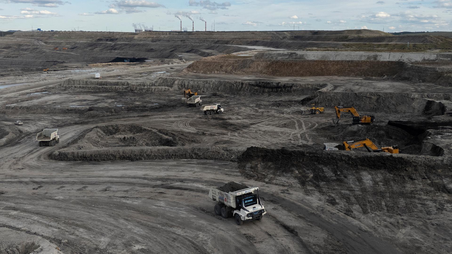 Transporter in einer Bergbau-Grube in China.