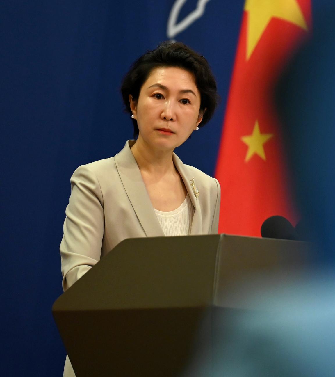 Chinas Außenamtssprecherin Mao Ning bei einer Pressekonferenz