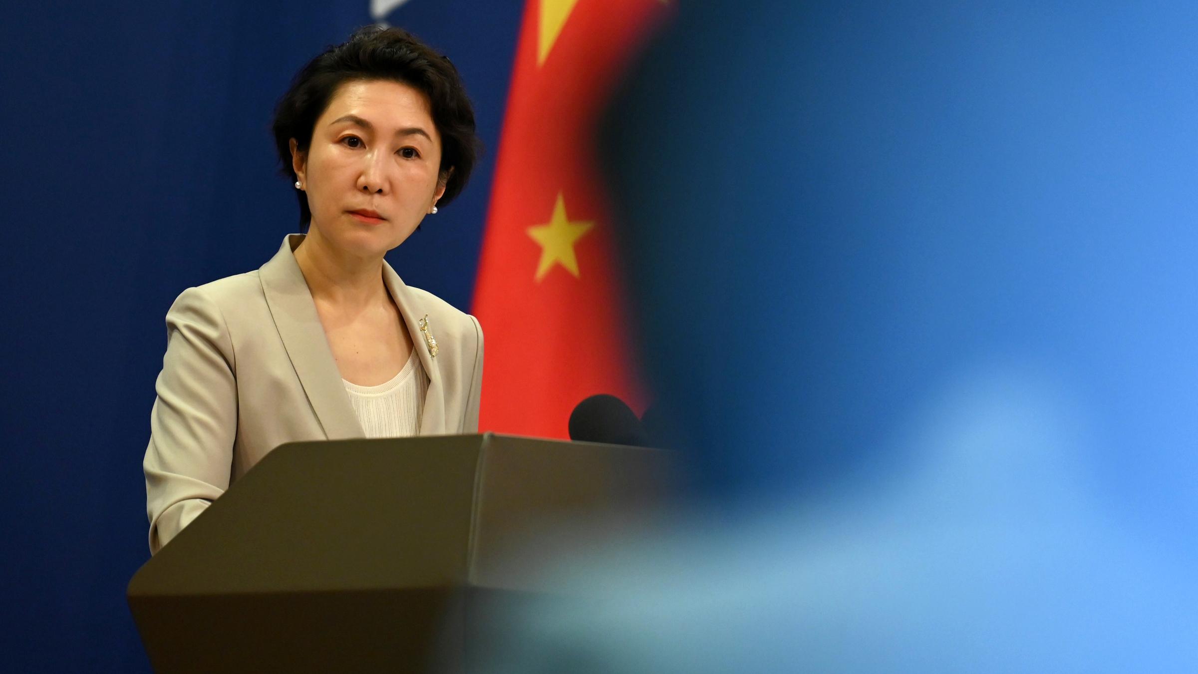 Chinas Außenamtssprecherin Mao Ning bei einer Pressekonferenz