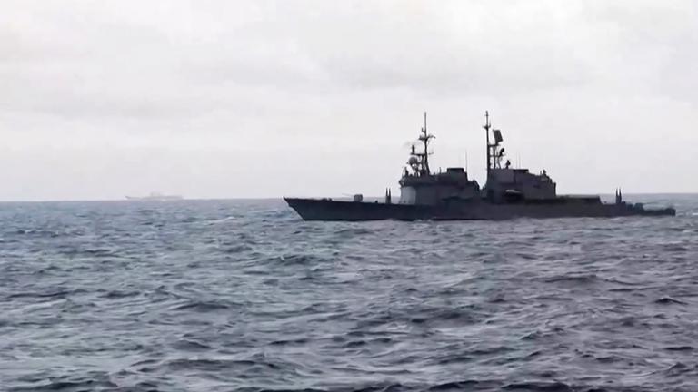 Chinesische Militärschiffe in den Gewässern vor Taiwan, aufgenomme am 31.03.2025