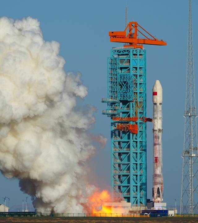 Die Rakete «Zhuque-3 Y2» startet in der kommerziellen Raumfahrt-Testzone Dongfeng im Nordwesten Chinas. 