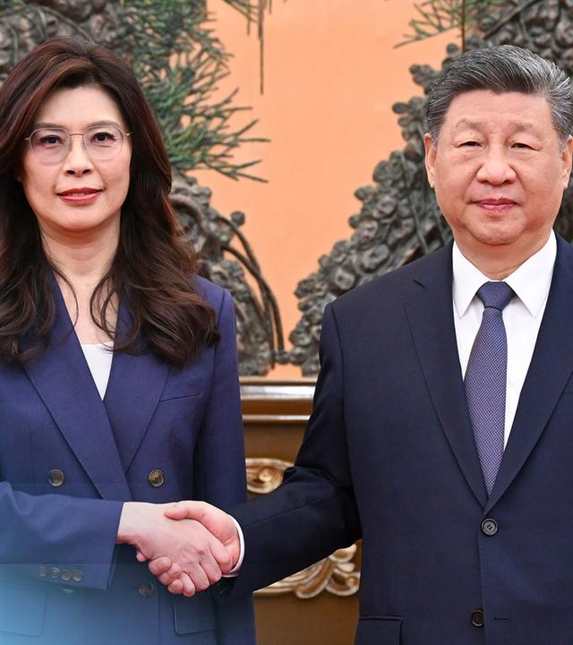 Taiwans Oppositionsführerin Cheng und Chinas Machthaber Xi Jingping