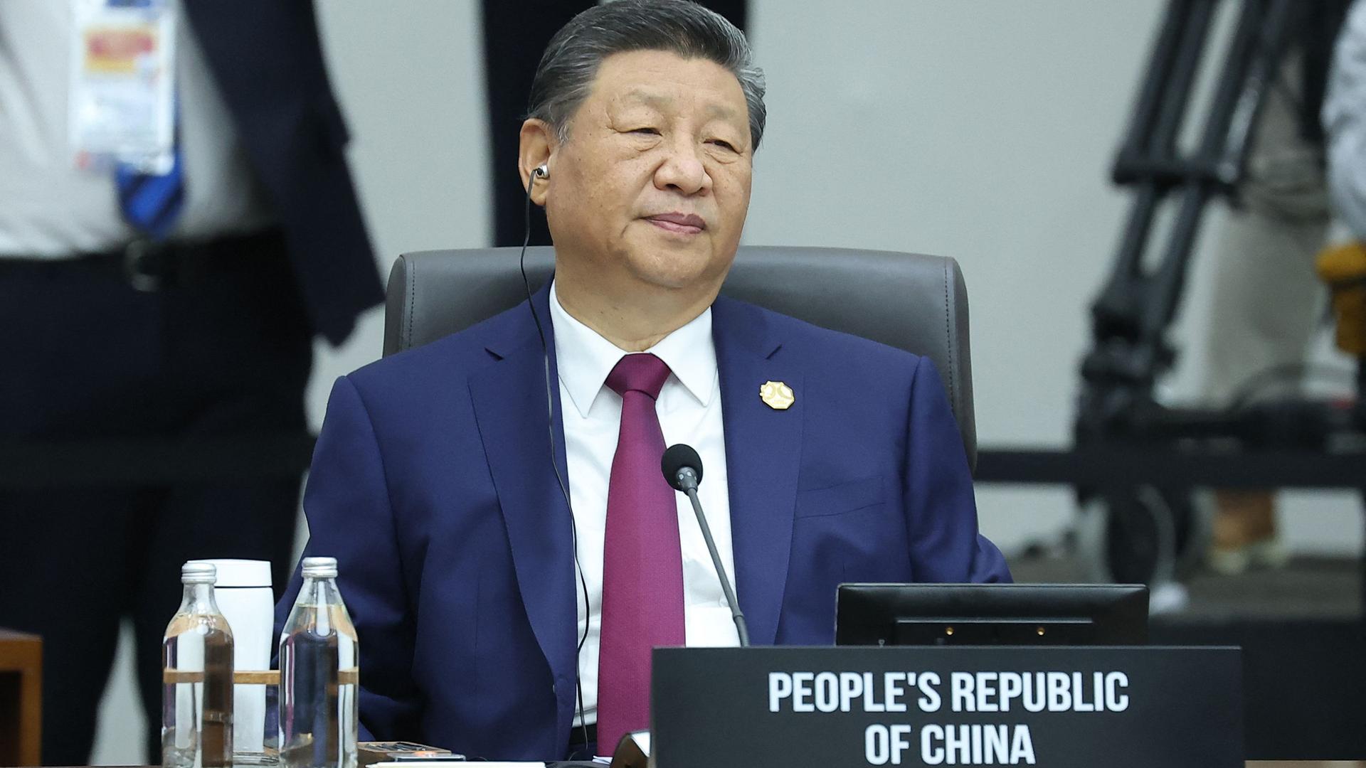Chinas Präsidenten Xi Jinping bei einer Sitzung des APEC-Gipfels in Gyeongju. 