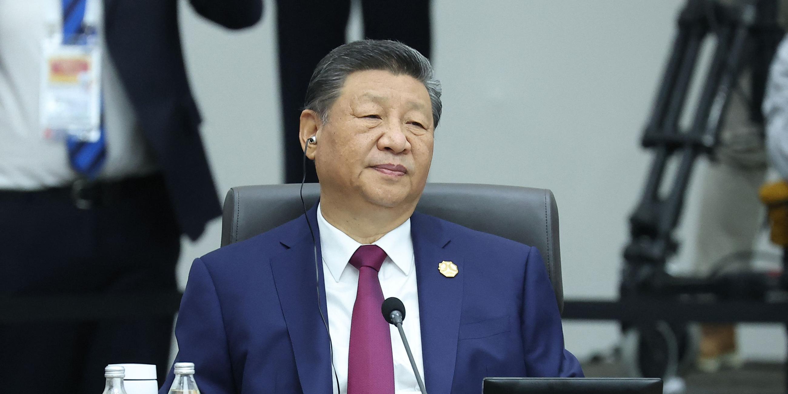 Chinas Präsidenten Xi Jinping bei einer Sitzung des APEC-Gipfels in Gyeongju. 