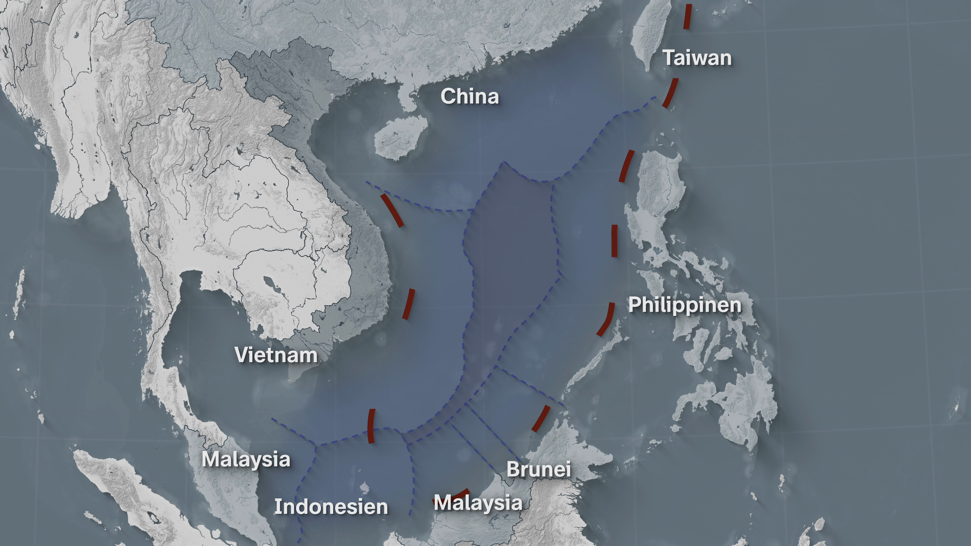 Eine Karte des Chinesischen Meers