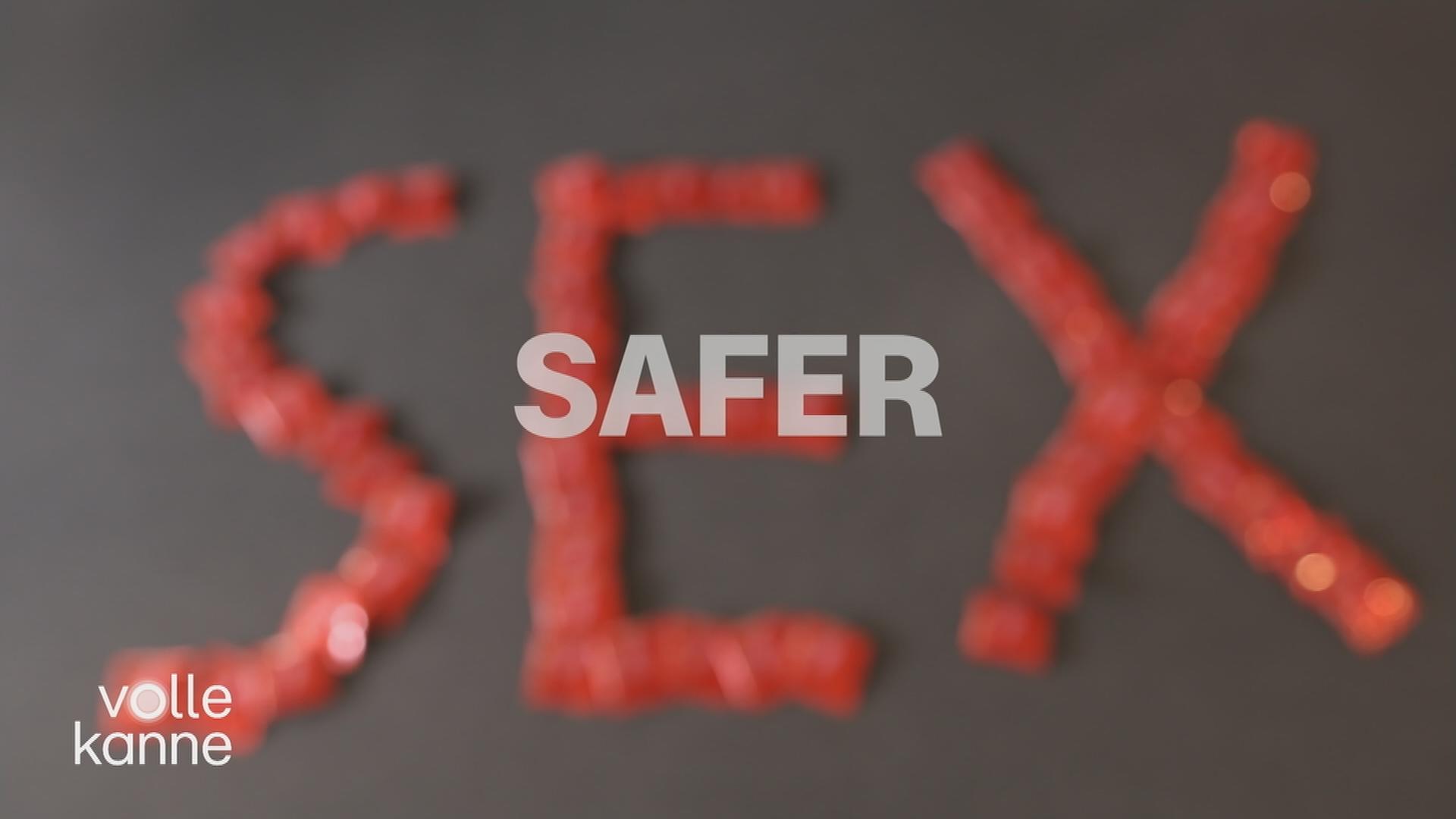 Schrift vor einem schwarzen Hintergrund: in roter Schrift "Sex" und klein in weißer Schrift "Sex"