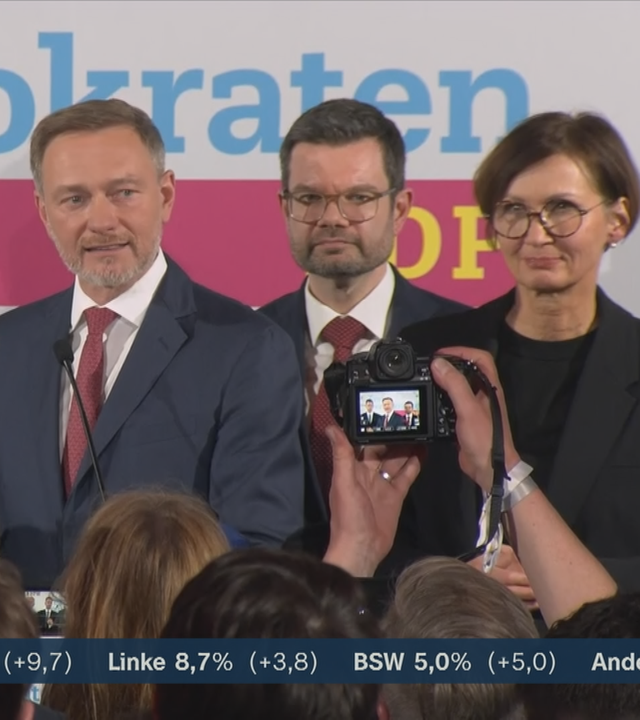 Christian Lindner von der FDP mit einer Reaktion zur Bundestagswahl 2025.