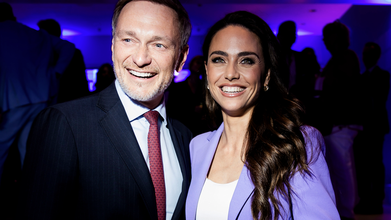Christian Lindner mit Ehefrau Franca Lehfeldt
