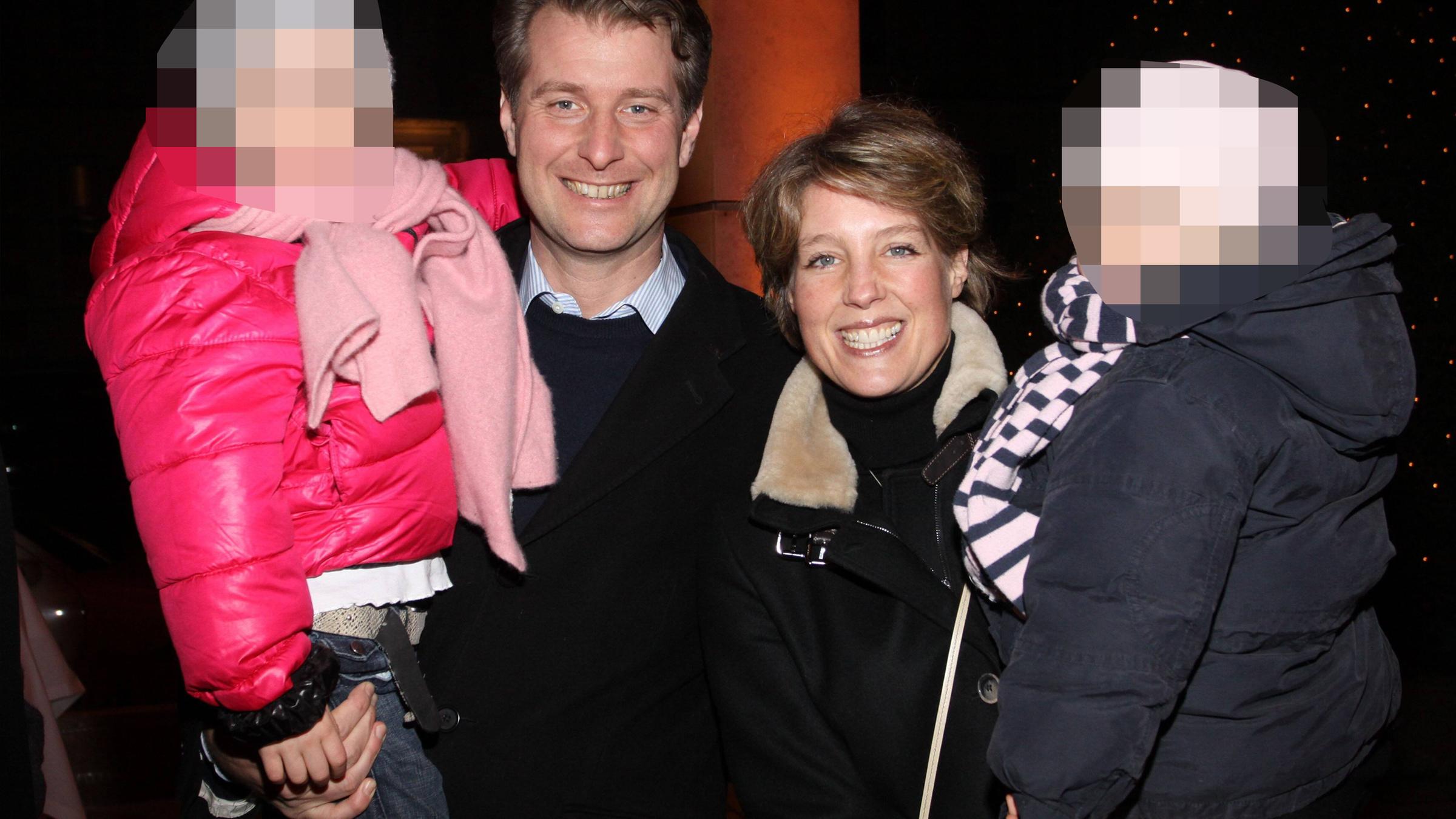 Christina Block mit Ehemann Stephan Hensel und den Töchtern Greta und Johanna - 2012