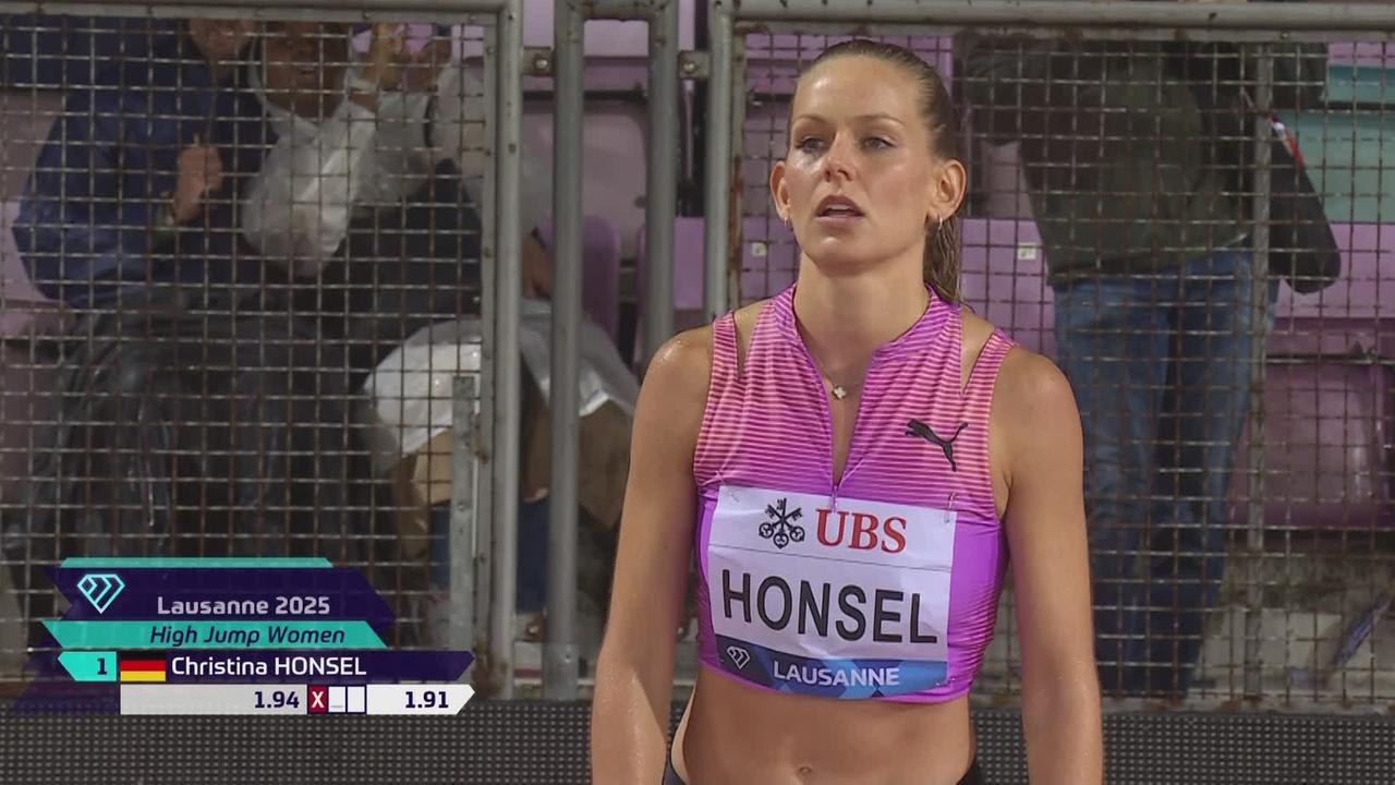 Malaika Mihambo competing in the long jump final in Zurich