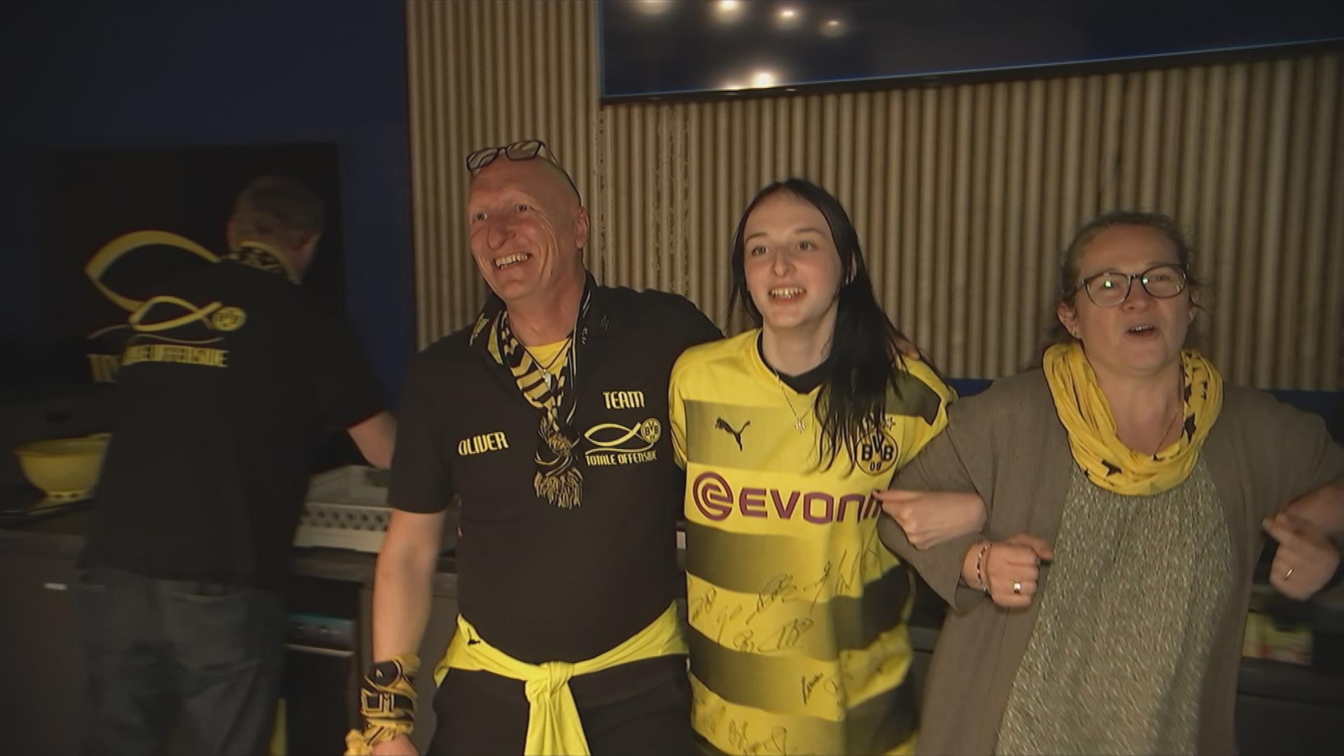 BVB-Fans feiern den Einzug in das Finale der Champions League.