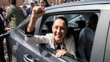 Die linkgerichte Kandidatin Claudia Sheinbaum in Mexiko Stadt.
