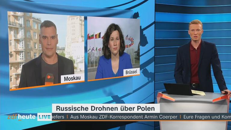 ZDF-Korrespondenten Armin Coerper und Isabelle Schaefers 