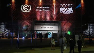 Das Gelände und Gebäude der Weltklimakonferenz in Brasilien ist zu sehen.