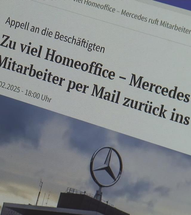 Online-Seite, auch welcher steht: "Zu viel Homeoffice"