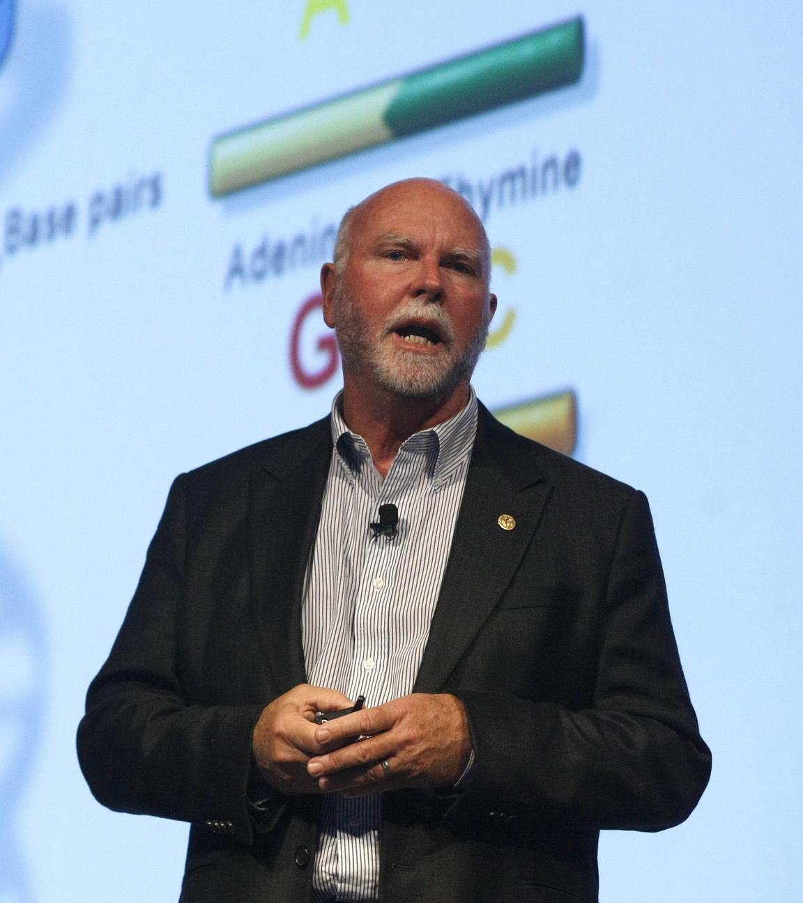 Mexiko, San Andres Cholula: Der US-Wissenschaftler Craig Venter spricht beim "Brilliant Minds Festival". Archivbild