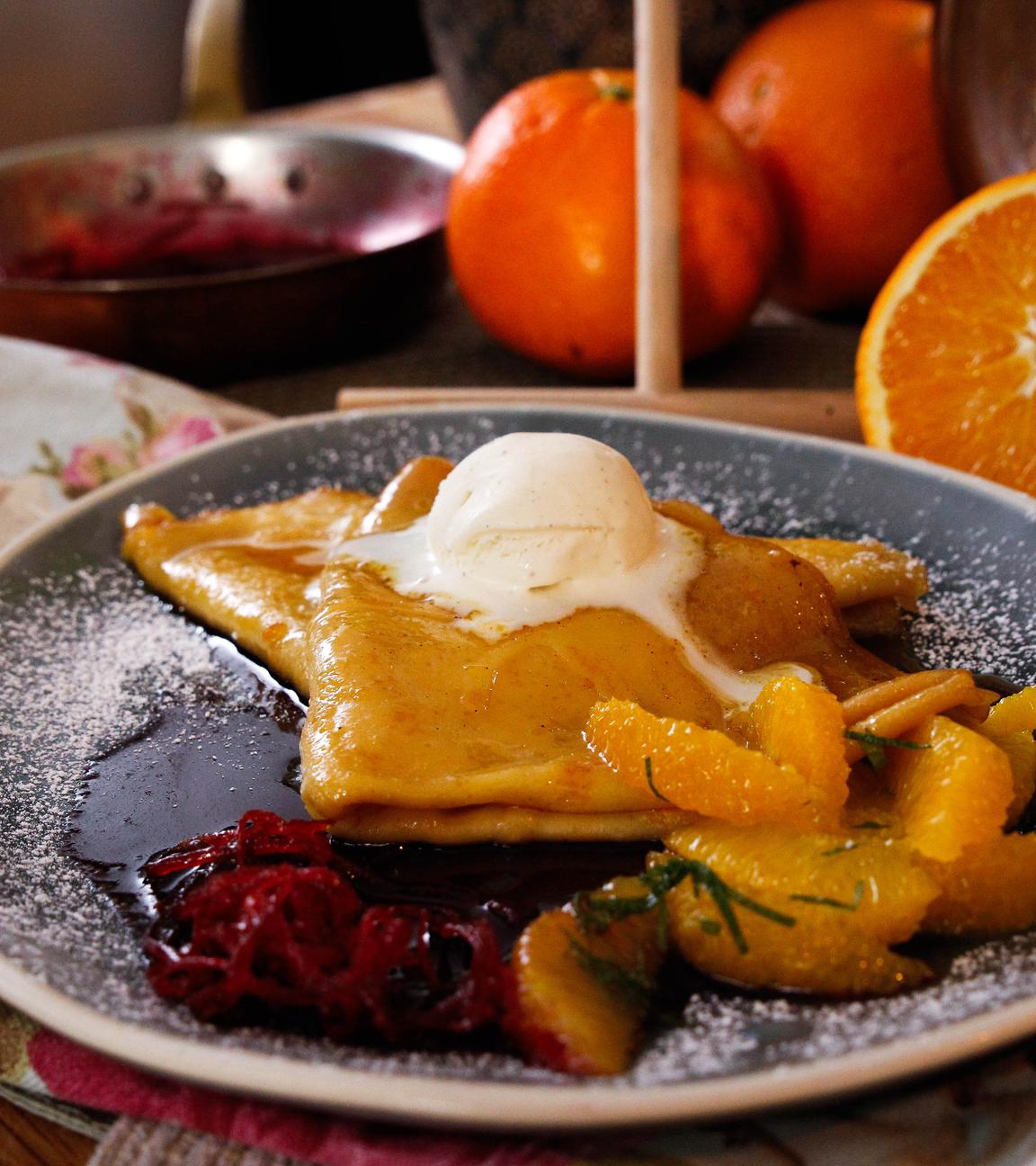 Crêpe Suzette ohne Alkohol