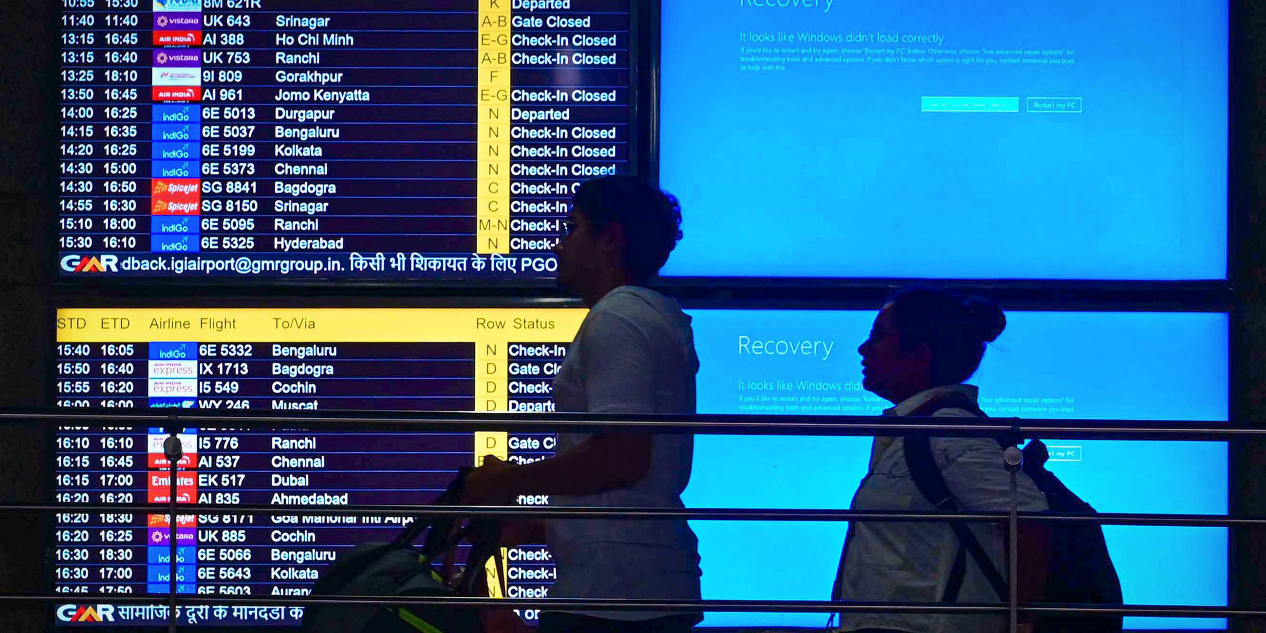 Indien, Neudelhi: Technische Probleme mit Windows-Systemen, weltweite Eindrücke von Flughäfen, Archivbild
