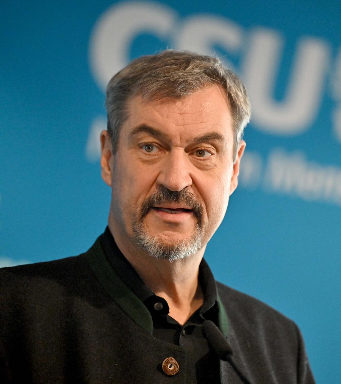 Markus Söder, CSU-Vorsitzender und bayerischer Ministerpräsident, gibt eine Pressekonferenz zu den Ergebnissen der Koalitionsverhandlungen in Berlin.