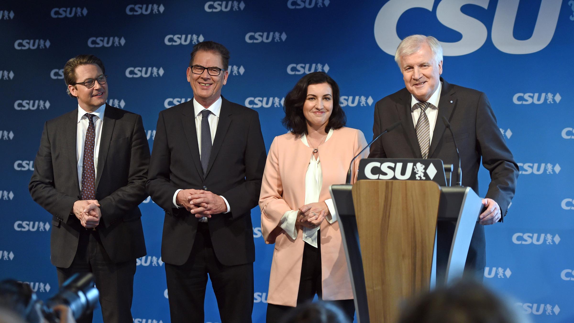 Andreas Scheuer, Gerd Müller, Dorothee Bär und Horst Seehofer
