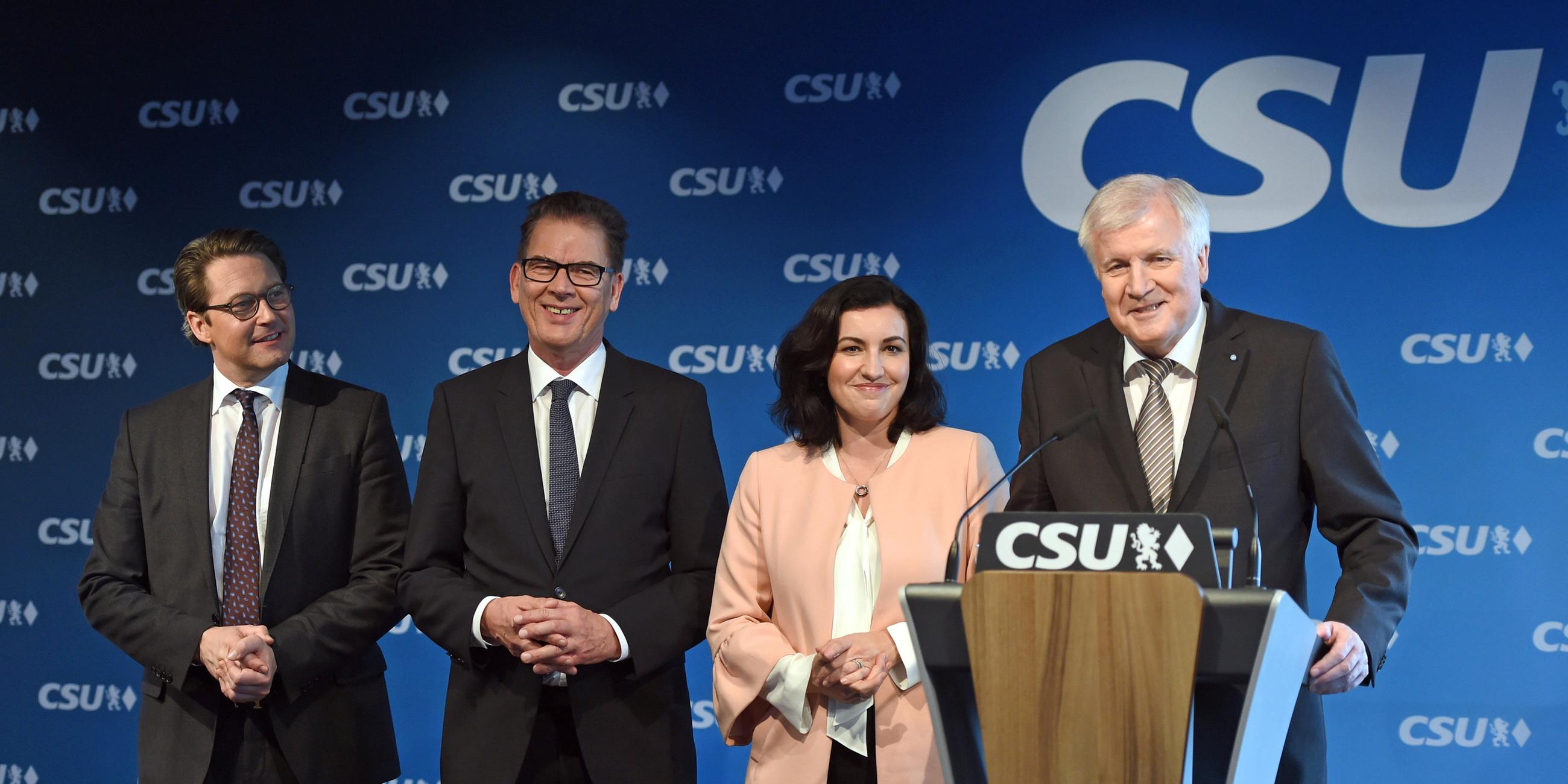 Andreas Scheuer, Gerd Müller, Dorothee Bär und Horst Seehofer