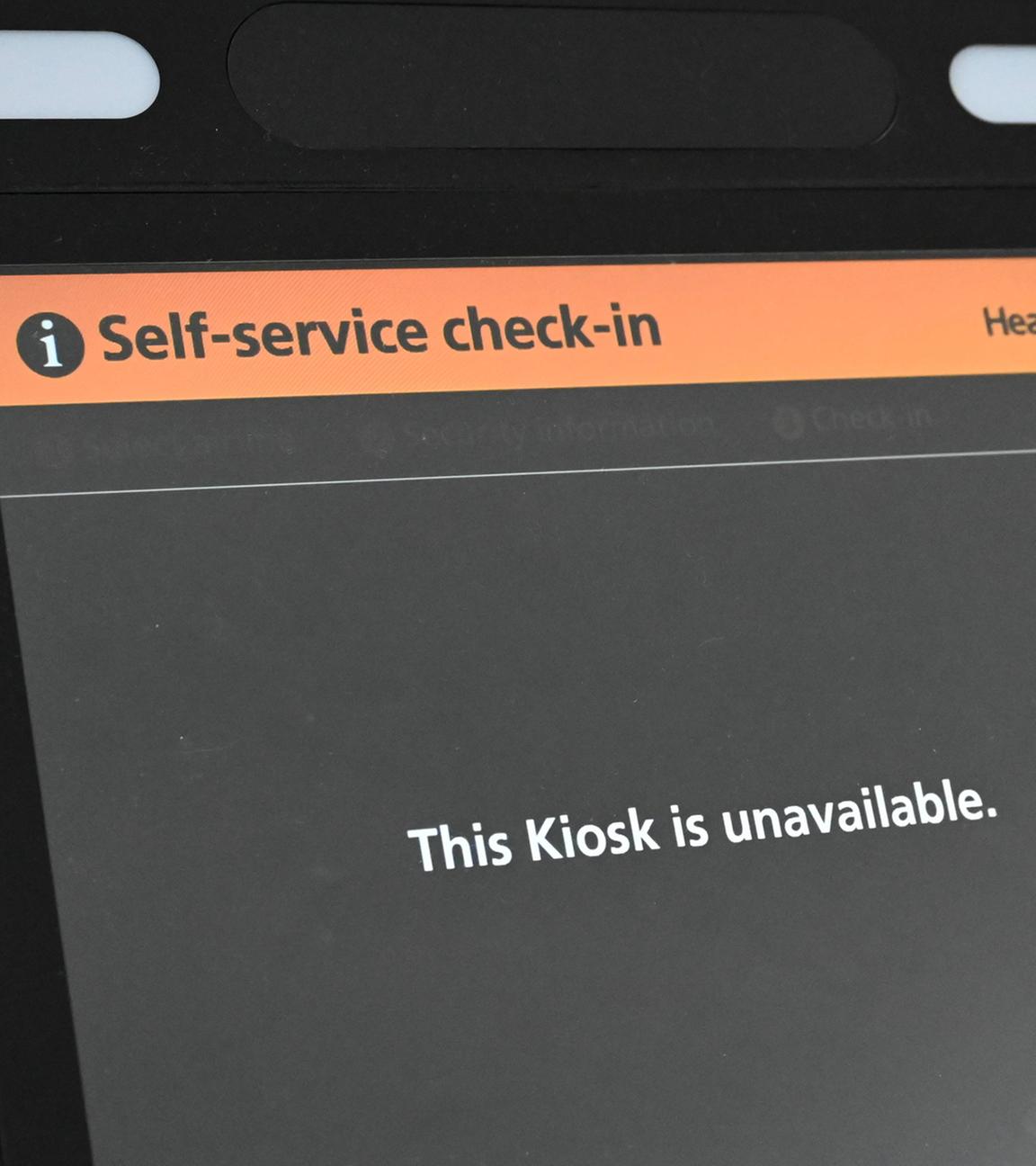 Geschlossener Check-in-Kiosk