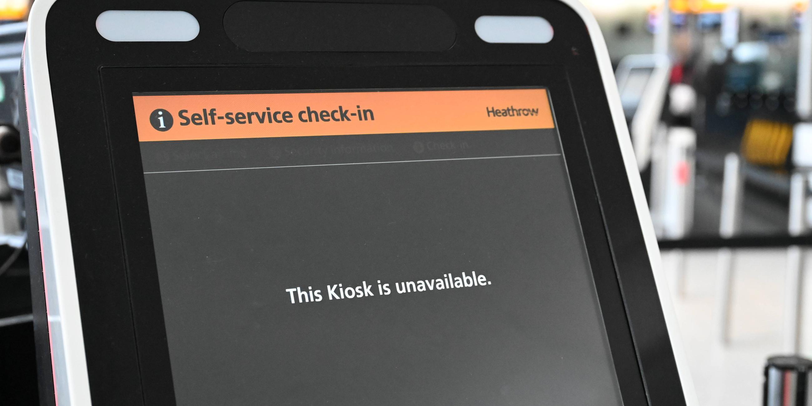 Geschlossener Check-in-Kiosk