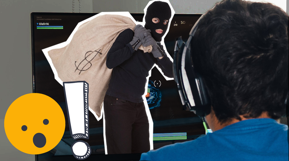 Räuber kommt aus Laptop