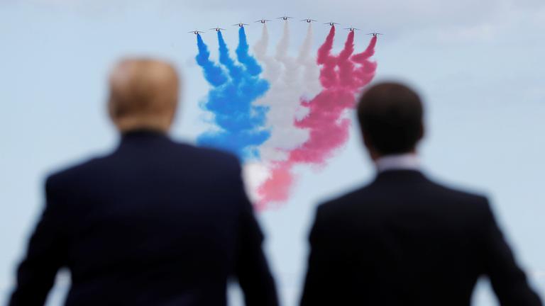 Donald Trump und Emmanuel Macron am 06.06.2019, Normandie