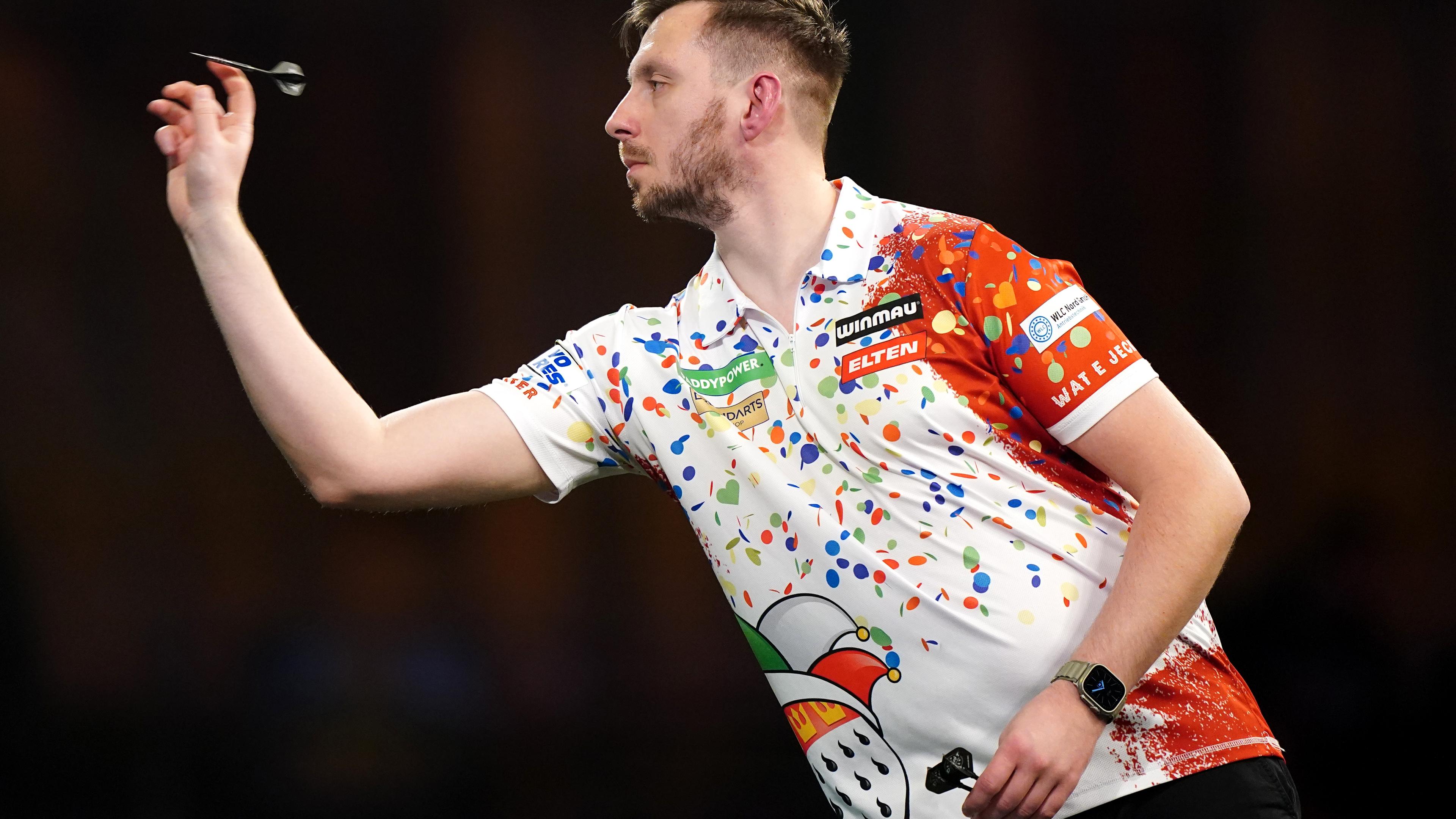 Florian Hempel bei der Darts-WM in London