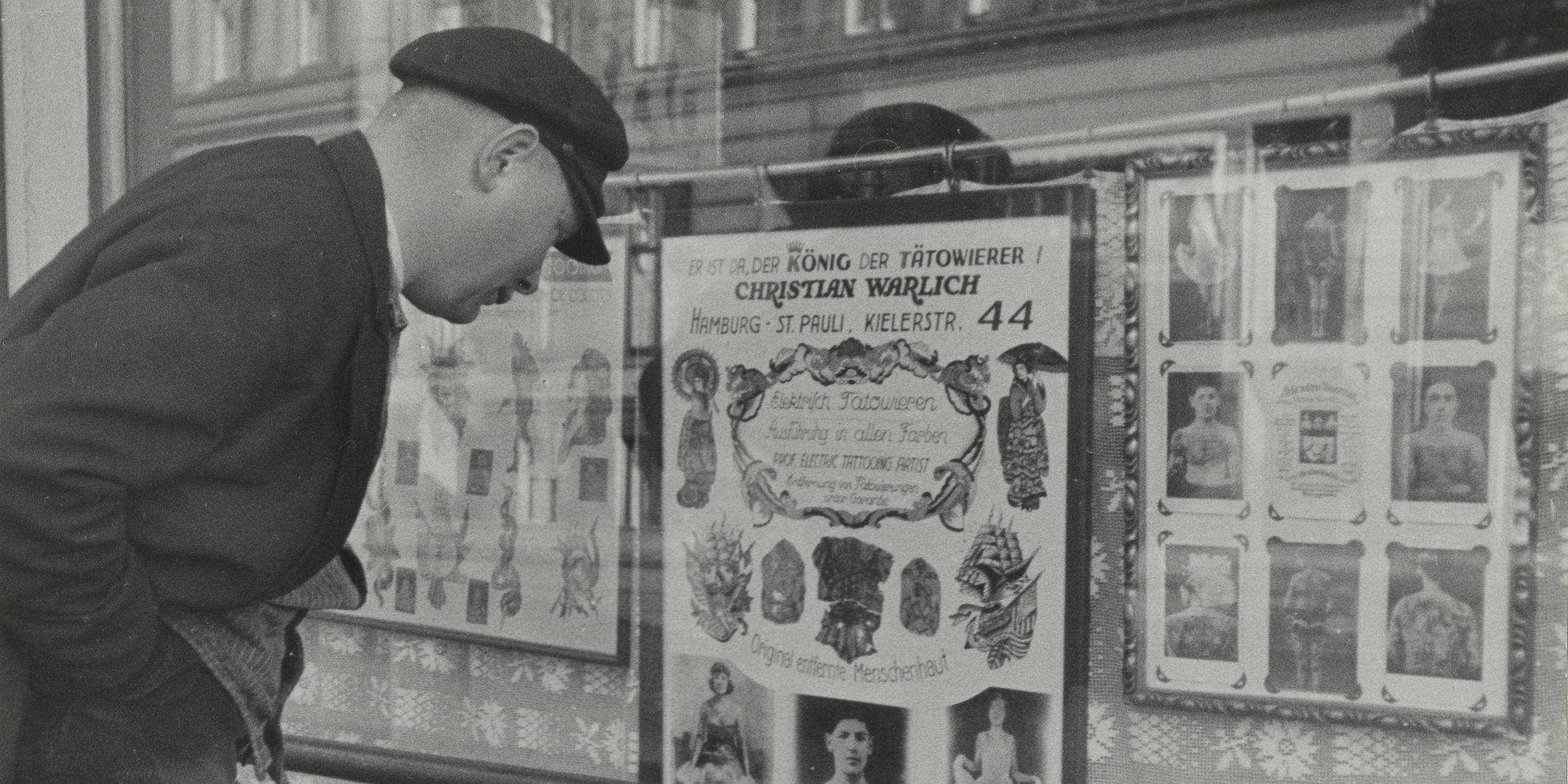 Schaufenster von Christian Warlichs Gaststätte (ca 1936)