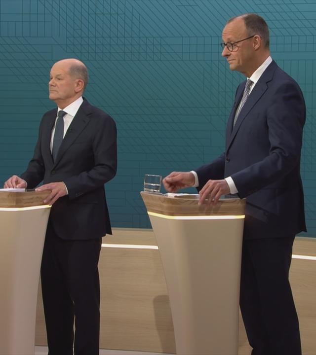 Das TV- Duell Scholz gegen Merz